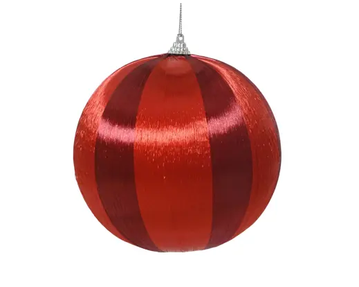 Bola de Natal Fio Brilhante 8cm Vermelho