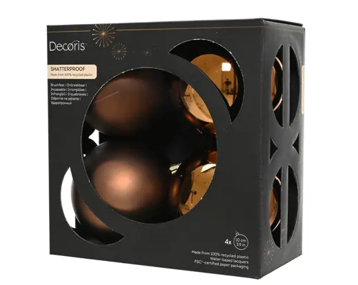 Conjunto de 4 Bolas de Natal 10cm Expresso