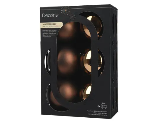 Conjunto de 6 Bolas de Natal 8cm Expresso