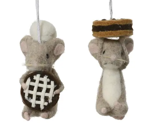 Pendente de Natal Rato com Bolacha