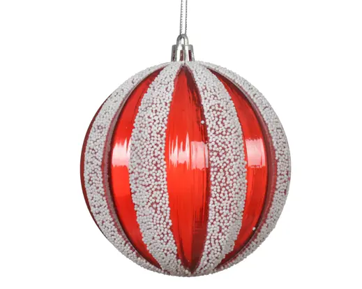 Bola de Natal 10cm Vermelho e Branco