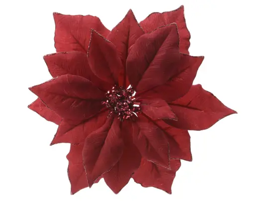 Clip de Poinsettia Vermelha 24cm