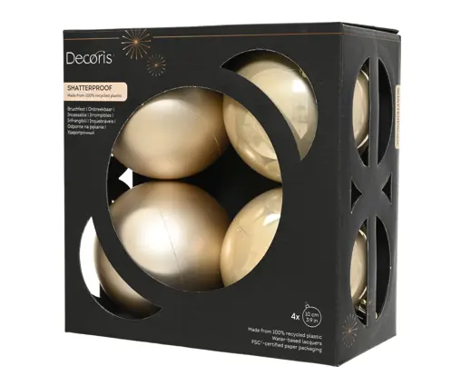 Conjunto de 4 Bolas de Natal 10cm Pérola