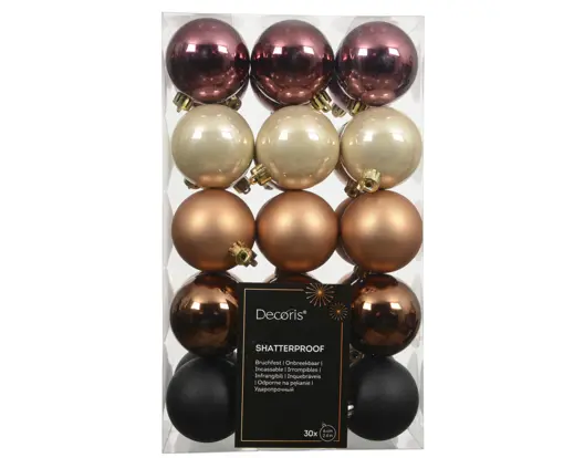 Conjunto de 30 Bolas de Natal 6cm