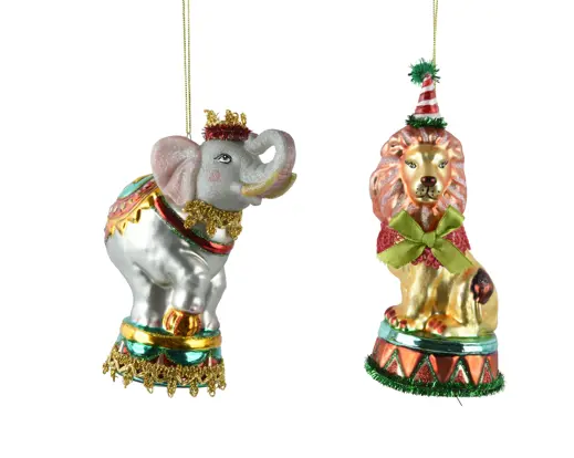 Pendente de Natal Animais do Circo 12cm