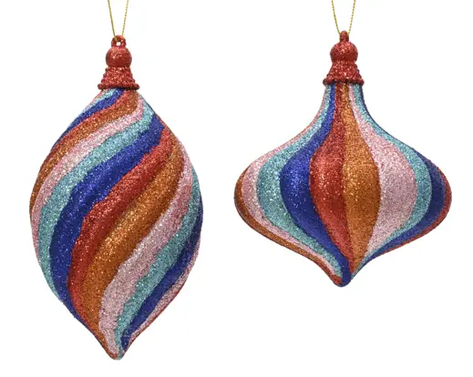 Pendente de Natal Oval Glitter 11cm