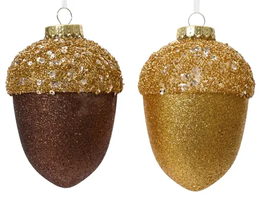 Pendente de Natal Pinha Glitter 12cm