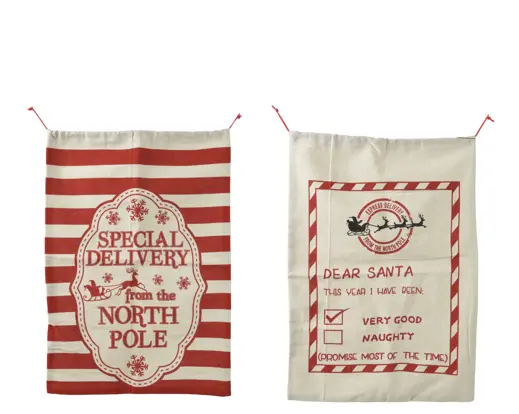 Saco de Natal Tecido 70cm