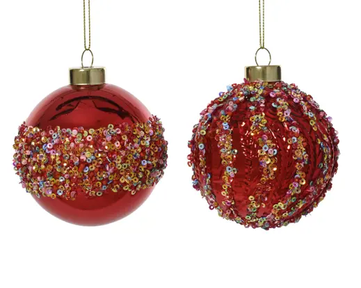 Propostas de paisagismo / Arquitetura paisagista 1 Bola de Natal Com Missangas | Vermelho