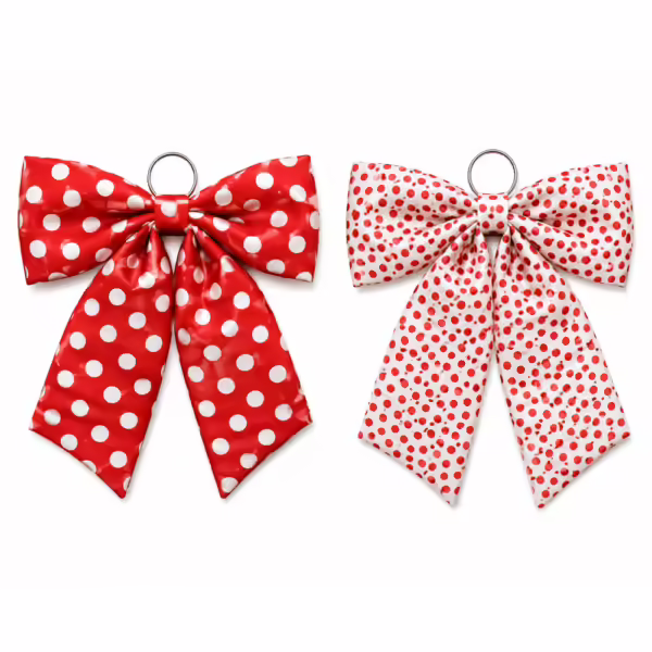 Laço de Natal com Bolinhas | Vermelho e Branco