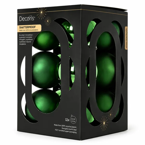 Conjunto de 12 Bolas de Natal | Verde