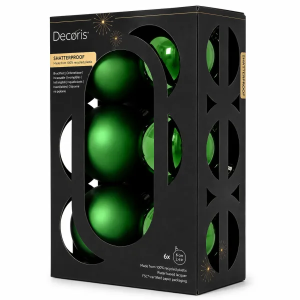 Conjunto de 6 Bolas de Natal | Verde