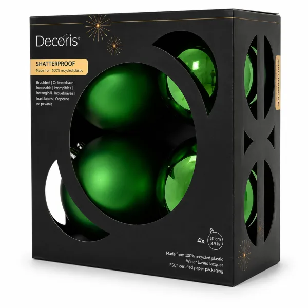 Conjunto de 4 Bolas de Natal | Verde