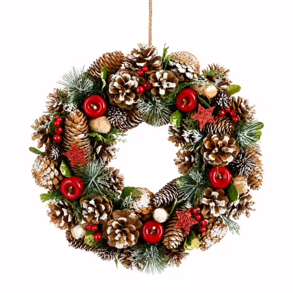 Coroa de Natal com Pinhas