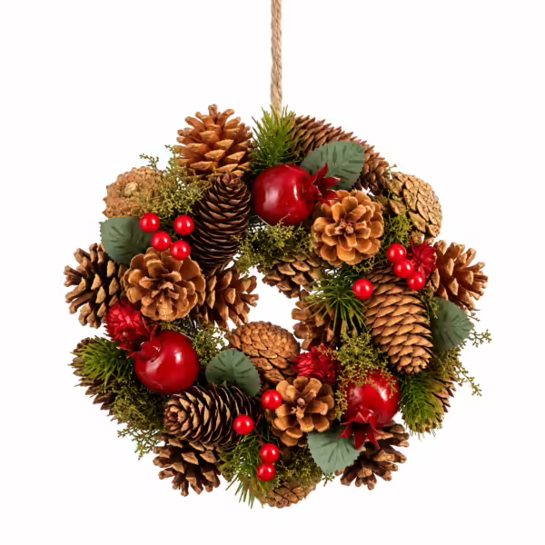 Coroa de Natal com Pinhas