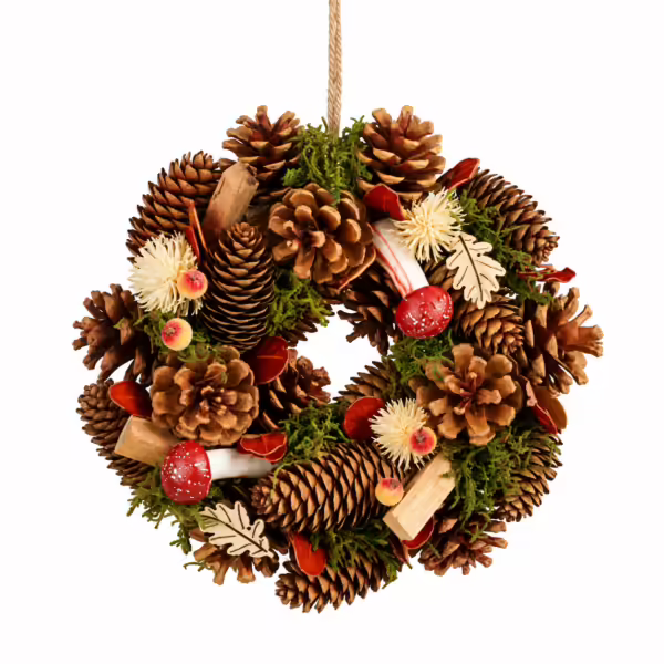 Coroa de Natal com Pinhas