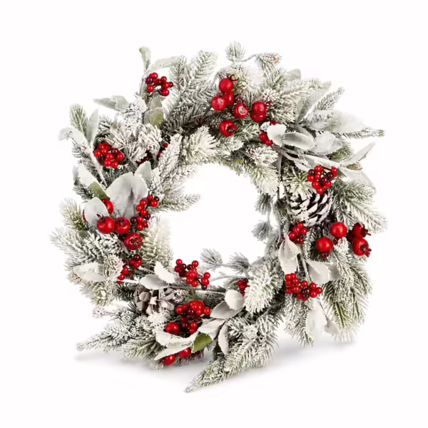 Coroa de Natal Berries e Neve